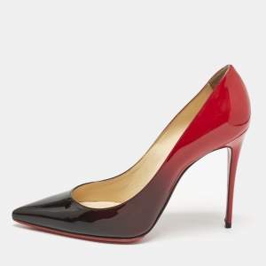Christian Louboutin Black/Red Patent Leather Kate Pumps Size 40