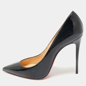 Christian Louboutin Black Patent Leather Pigalle Pumps Size 38.5