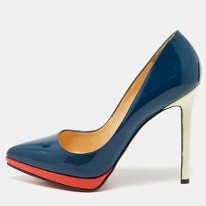 Christian Louboutin Multicolor Patent Leather Pigalle Plato Pumps Size 37.5