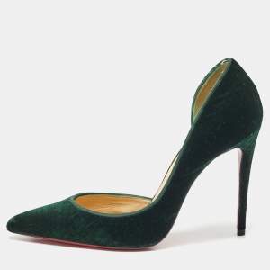 Christian Louboutin Dark Green Velvet Iriza Pumps Size 37