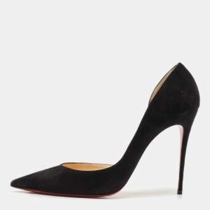 Christian Louboutin Black Velvet Iriza Pointed Toe D'orsay Pumps Size 39
