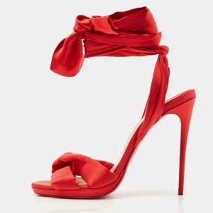 Christian Louboutin Red Satin Tres Frais Sandals Size 39