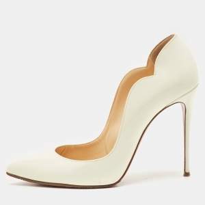 Christian Louboutin White Patent Leather Hot Chick Pumps Size 39.5