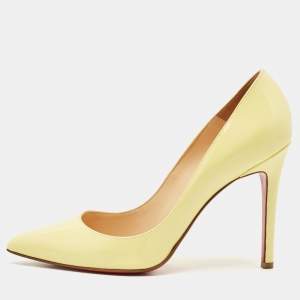 Christian Louboutin Yellow Patent Leather Pigalle Pumps Size 37