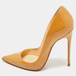 Christian Louboutin Beige Patent Leather Kate Pumps Size 37.5