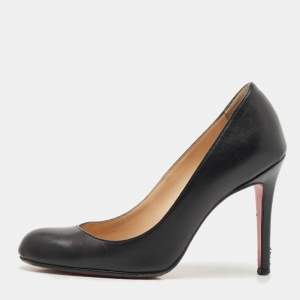 Pre Owned Christian Louboutin Black Leather Bianca  Pumps Size 34