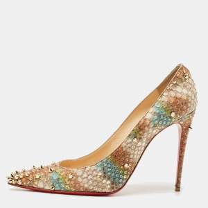 Christian Louboutin Tri-Color Python Leather Degraspike Pumps Size 38.5