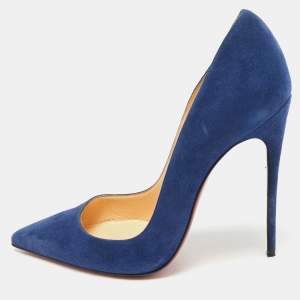 Christian Louboutin Blue Suede So Kate Pumps Size 38