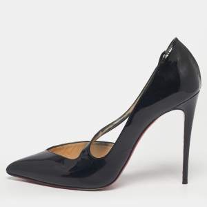مملوكة مسبقًا Christian Louboutin Black Patent Leather Jumping D'orsay Pumps Size 39