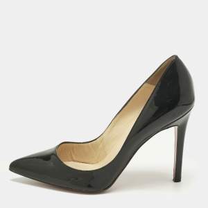 مملوكة مسبقًا Christian Louboutin Black Patent Leather Pigalle Pointed Toe Pumps Size 37