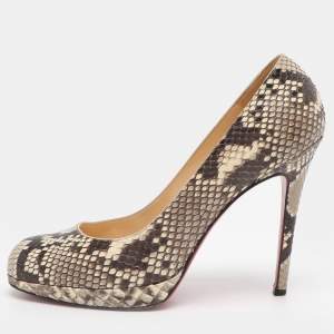 مملوكة مسبقًا Christian Louboutin Simple Size 38.5 Brown/Beige Python Pumps