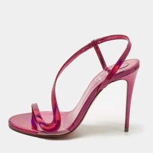 مملوكة مسبقًا Christian Louboutin Rosalie Size 36 Pink Iridescent Leather Slingback Sandals