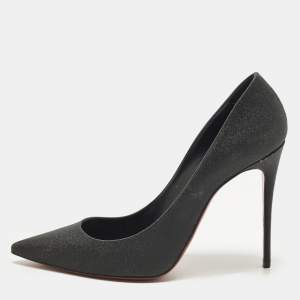 Pre Owned Christian Louboutin So Kate Size 39 Black Glitter Pumps