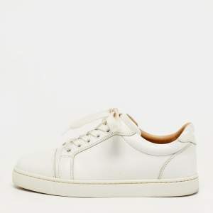 مملوكة مسبقًا حذاء رياضي كريستيان لوبوتان "فييرا" جلد أبيض مقاس 41