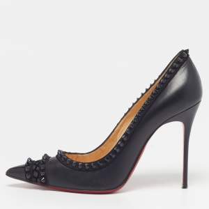 مملوكة مسبقًا Christian Louboutin Malabar Hill Size 39 Black Leather Pumps