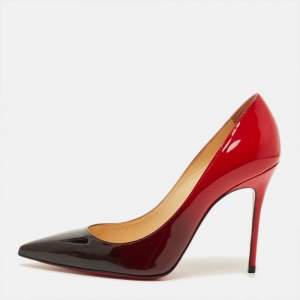 مملوكة مسبقًا Christian Louboutin Decollete Size 36 Black/Red Degrade Patent Leather Pumps 