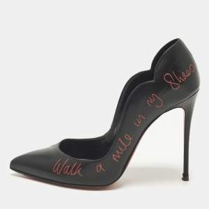 مملوكة مسبقًا Christian Louboutin Hot Chick Size 40 Black Leather Pumps
