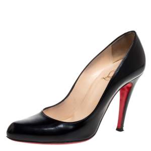 مملوكة مسبقًا Christian Louboutin Black Leather Feticha Pumps Size 36.5