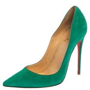مملوكة مسبقًا Christian Louboutin Green Suede So Kate Degrade Pumps Size 38