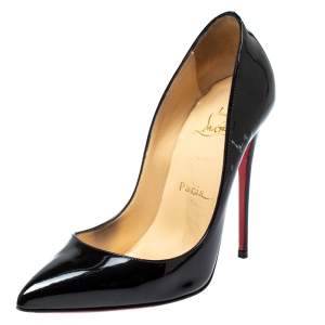Christian Louboutin Black Patent Leather So Kate Pointed Toe Pumps Size 37