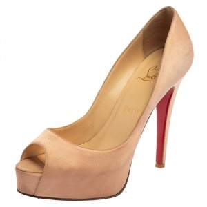 Christian Louboutin Old Rose Pink Satin Very Prive Pumps Size 37.5