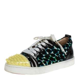 Christian Louboutin Multicolor Calf Hair Junior Spike Sneakers Size 37