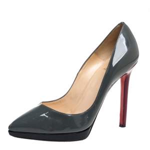 Pre Owned Christian Louboutin Tricolor Patent Leather Pigalle Plato Pumps Size 36