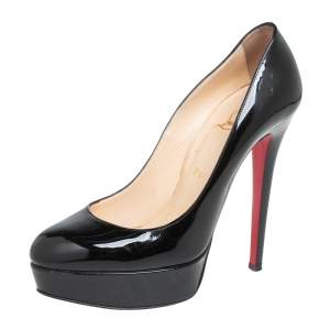 مملوكة مسبقًا Christian Louboutin Black Patent Leather Bianca Pumps Size 38