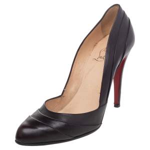 Christian Louboutin Dark Brown Leather Armadillo Pumps Size 38.5