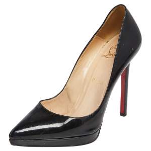 Christian Louboutin Black Patent Leather Pigalle  Pumps Size 37