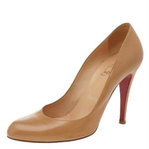 Christian Louboutin Tan Leather New Simple Pumps Size 38.5
