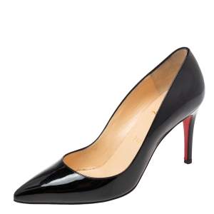 Christian Louboutin Black Patent Leather So Kate Pointed Toe Pumps Size 38.5