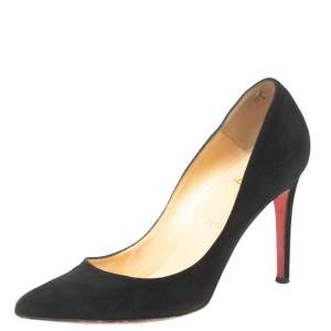 Pre Owned Christian Louboutin Black Suede Pigalle Pumps Size 39.5
