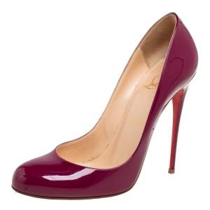 Pre Owned Christian Louboutin Magenta Patent Leather Fifi Pumps Size 39.5