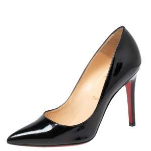 Christian Louboutin Black Patent Leather Pigalle Pumps Size 36.5