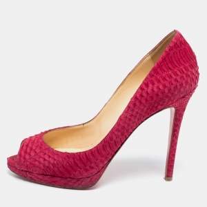 Christian Louboutin Dark Pink Python Leather Yolanda Pumps Size 39