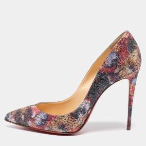 مملوكة مسبقًا Christian Louboutin Multicolor Floral Glitter So Kate Pumps Size 41