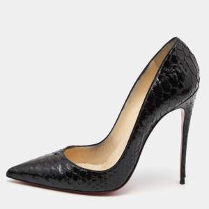 Christian Louboutin Black Python Leather So Kate Pumps Size 41