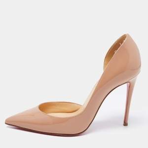 Christian Louboutin Beige Patent Leather Iriza Pumps Size 35