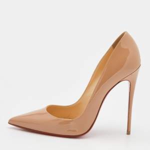Christian Louboutin Beige Patent Leather So Kate Pumps Size 38.5