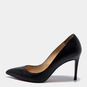 Pre Owned Christian Louboutin Black Leather Pigalle Pumps Size 39