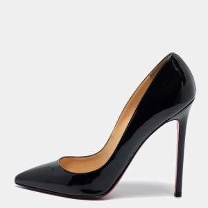 Christian Louboutin Black Patent Leather Pigalle Pumps Size 40