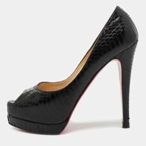 Christian Louboutin Black Python Altadama Pumps Size 36.5