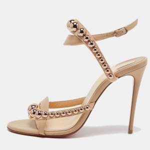 Christian Louboutin Beige Leather Galeria Sandals Size 37