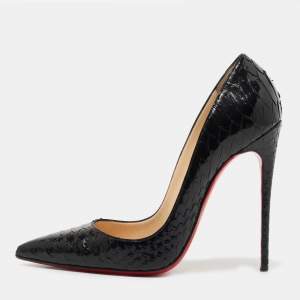 Christian Louboutin Black Python So Kate Pumps Size 38