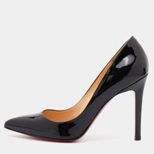 Pre Owned Christian Louboutin Black Patent Leather Pigalle Pumps Size 36