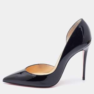 Christian Louboutin Black Patent Leather Iriza D'orsay Pumps Size 39