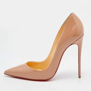 Christian Louboutin Beige Patent Leather So Kate Pumps Size 37
