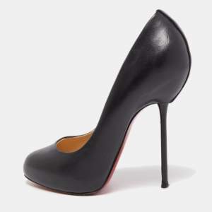 Christian Louboutin Black Leather Big Lips Pumps Size 38