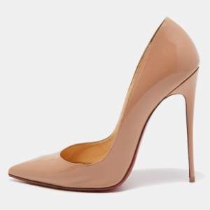 Christian Louboutin Beige Patent Leather So Kate Pumps Size 41